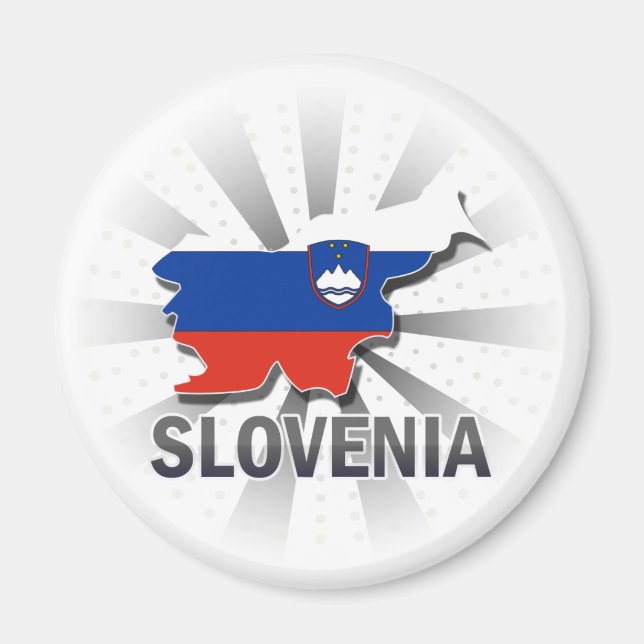 Slovenia Flag Map 2.0 Magnet (Front)