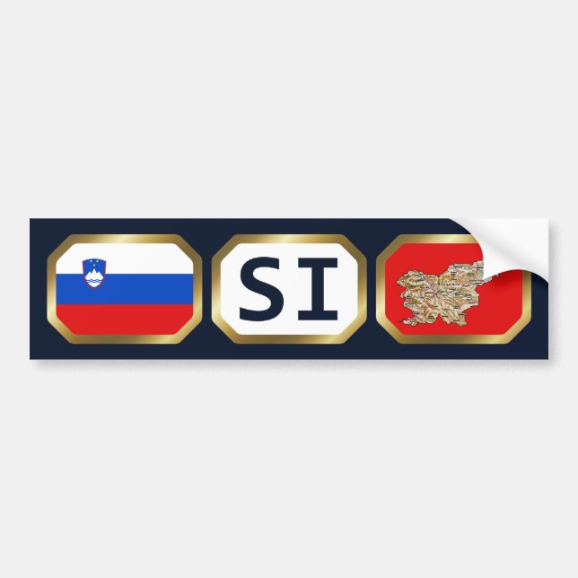 Slovenia Flag Map Code Bumper Sticker (Front)
