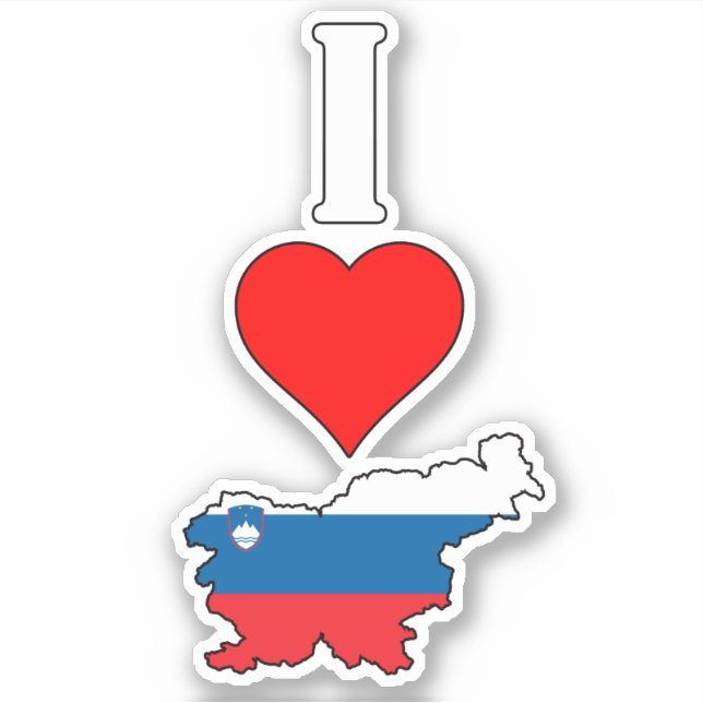 Slovenia Flag Map I Love / Heart Slovenia Vertical (Front)