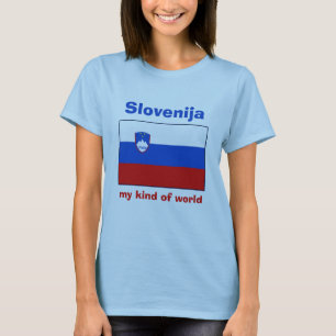 Slovenia Flag + Map + Text T-Shirt