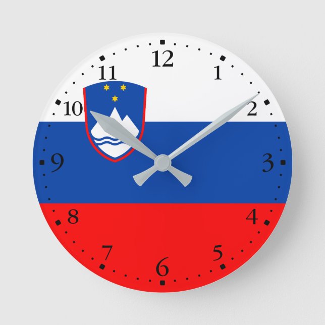 Slovenia Flag Round Clock (Front)