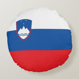 Slovenia flag round cushion