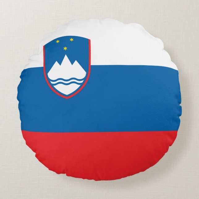 Slovenia Flag Round Cushion (Front)