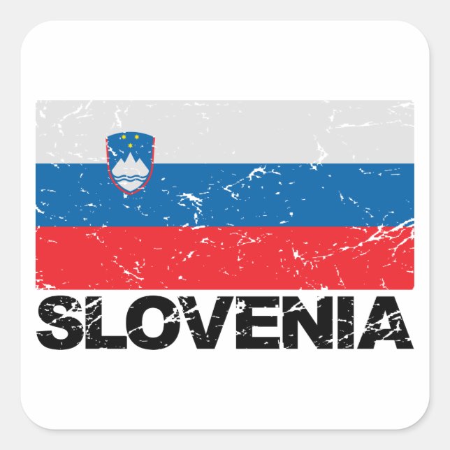 Slovenia Flag Vintage Square Sticker (Front)