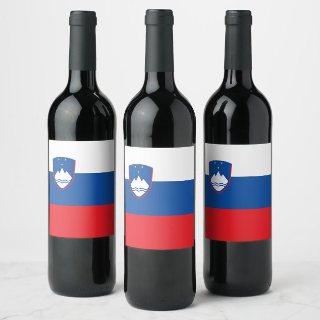 Slovenia flag wine label (Bottles)