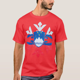 Slovenia Flag Winter Snowflake Design T-Shirt