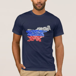Slovenia Flagcolor Map T-Shirt