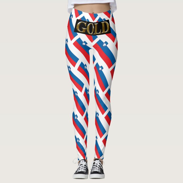 SLOVENIA    GOLD    LEGGINGS (Front)