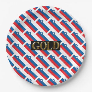 SLOVENIA    GOLD    PAPER PLATE