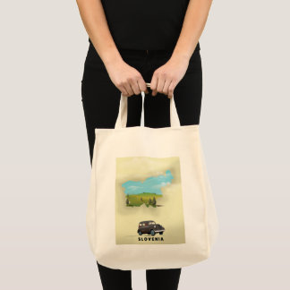 Slovenia Illustrated map travel poster Tote Bag