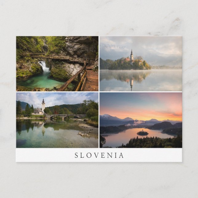 Slovenia landscapes around Bled collage souvenir Postcard (Front)