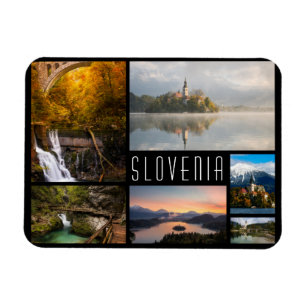 Slovenia landscapes collage travel photo magnet