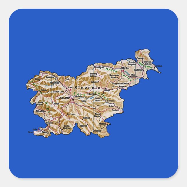 Slovenia Map Sticker (Front)