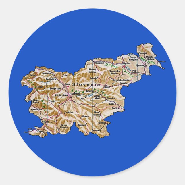 Slovenia Map Sticker (Front)