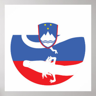 Slovenia Olm Slovenian National Animal Flag Poster