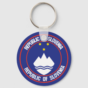 Slovenia Round Emblem Key Ring