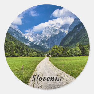 Slovenia, scenic photograph with Alps Classic Round Sticker
