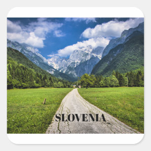 Slovenia, scenic photograph with Alps Square Sticker