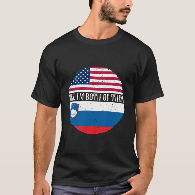 Slovenia Shirt American And Slovenian Flags Both O (Front)