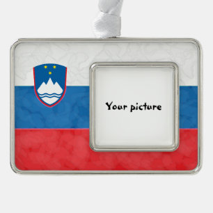 Slovenia Silver Plated Framed Ornament