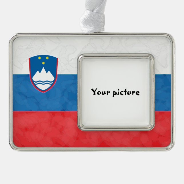 Slovenia Silver Plated Framed Ornament (Front)