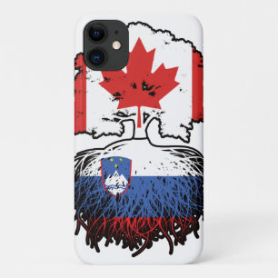 Slovenia Slovenian Canadian Canada Tree Roots Flag iPhone 11 Case