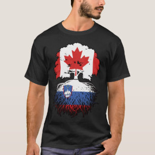 Slovenia Slovenian Canadian Canada Tree Roots Flag T-Shirt
