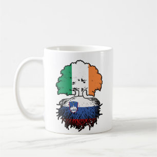 Slovenia Slovenian Irish Ireland Tree Roots Flag Coffee Mug