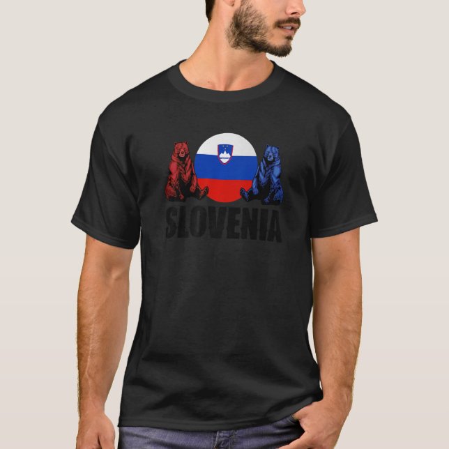 Slovenia Slovenian Slovenia Flag National Animal S T-Shirt (Front)