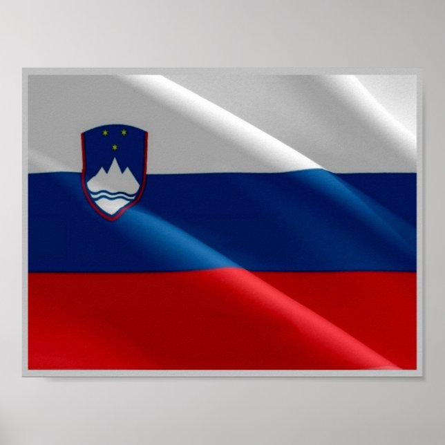 Slovenia - Slovenian Waving Flag - Poster (Front)