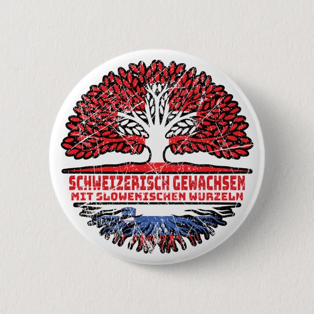 Slovenia tree 6 cm round badge (Front)