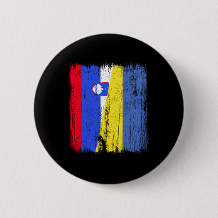 Slovenia Ukraine Half Flag Slovenian Ukrainian Her 6 Cm Round Badge