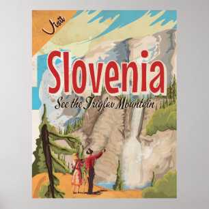 Slovenia Vintage Travel Poster