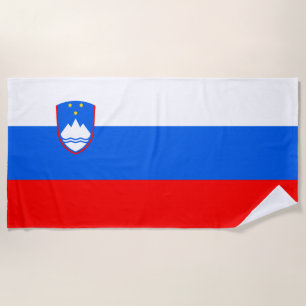 Slovenian Flag Beach Towel