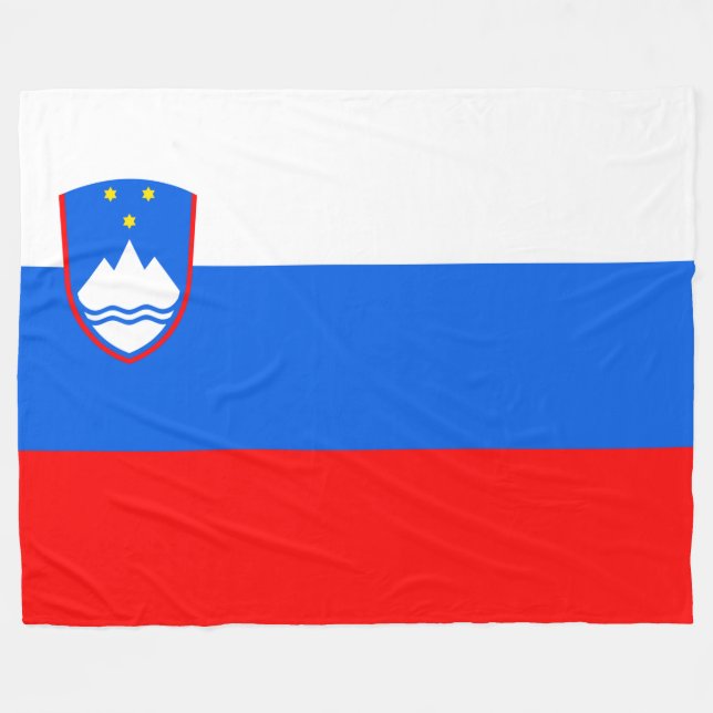 Slovenian Flag Fleece Blanket (Front (Horizontal))