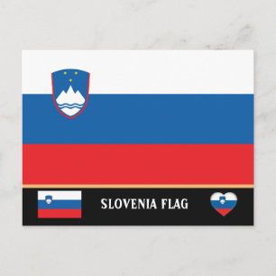 Slovenian Flag & Slovenia - travel, holiday/sports Postcard