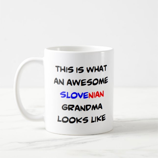 slovenian grandma, awesome coffee mug (Left)