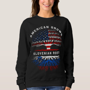 Slovenian Roots American Grown Tree Family Heritag Sweatshirt