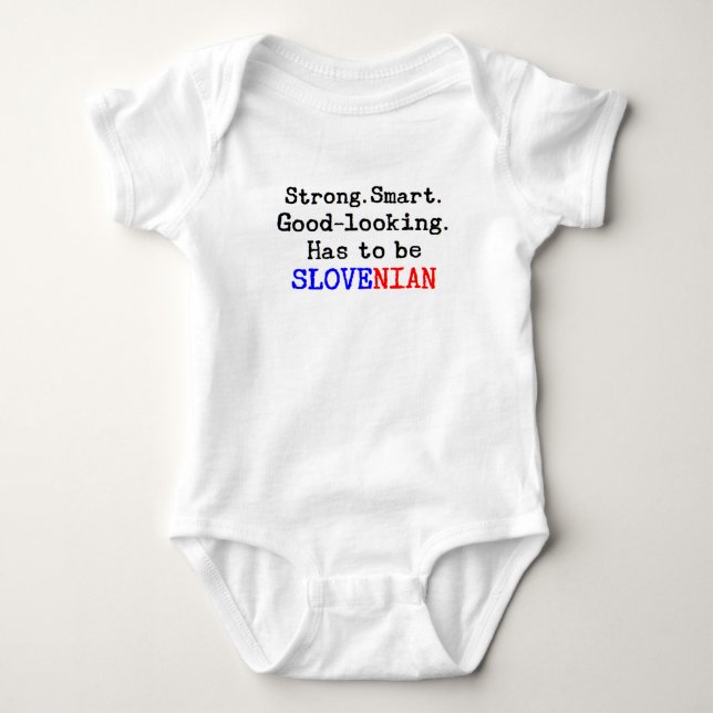 slovenian strong baby bodysuit (Front)