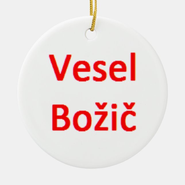 slovenian vesel bozic ceramic tree decoration (Front)