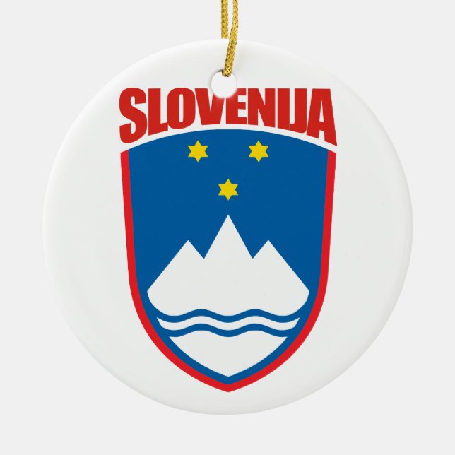 Slovenija (Slovenia) Ceramic Tree Decoration (Front)