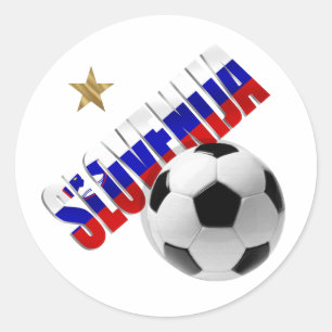 Slovenija soccer star soccer ball Slovenia logo Classic Round Sticker