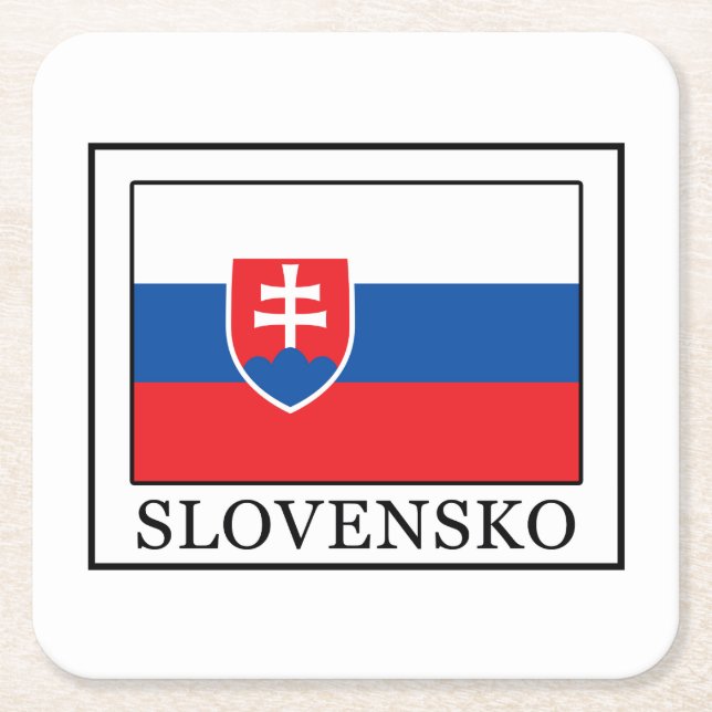 Slovensko Square Paper Coaster (Front)