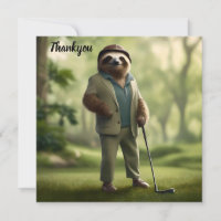 "Slow and Steady: A Sloth Is Dressed for Golf