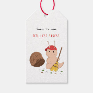 Slow and Steady Cleanup Crew Snail Sticker Gift Tags