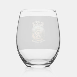Slow and Steady Hiking Society Funny Sloth Hike Lo Stemless Wine Glass