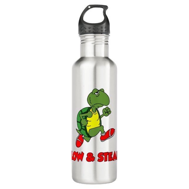 Slow And Steady Running Turtle 710 Ml Water Bottle (Front)