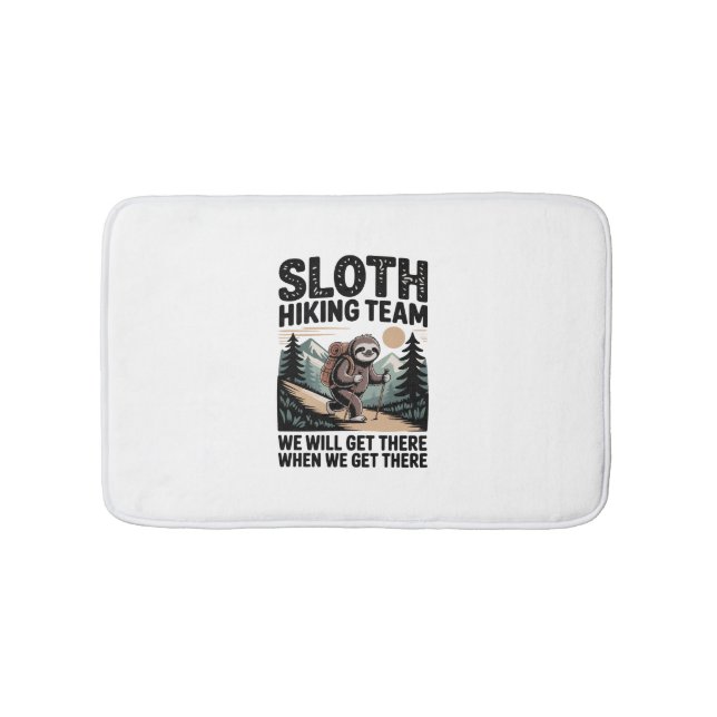 Slow and Steady Sloth Hiking Team Bath Mat (Front)