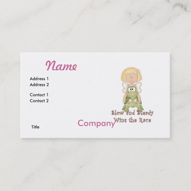 Slow and Steady Wins Race Business Card (Front)