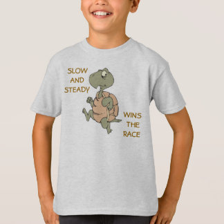 slow and steady wins race funny running turtle T-Shirt